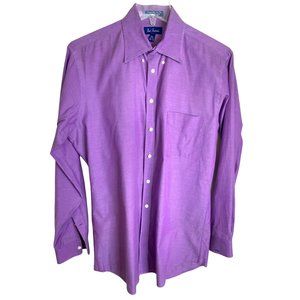 Paul Fredrick Purple Button Down Trim Fit Long Sleeve Shirt Size 16 1/2 - 36